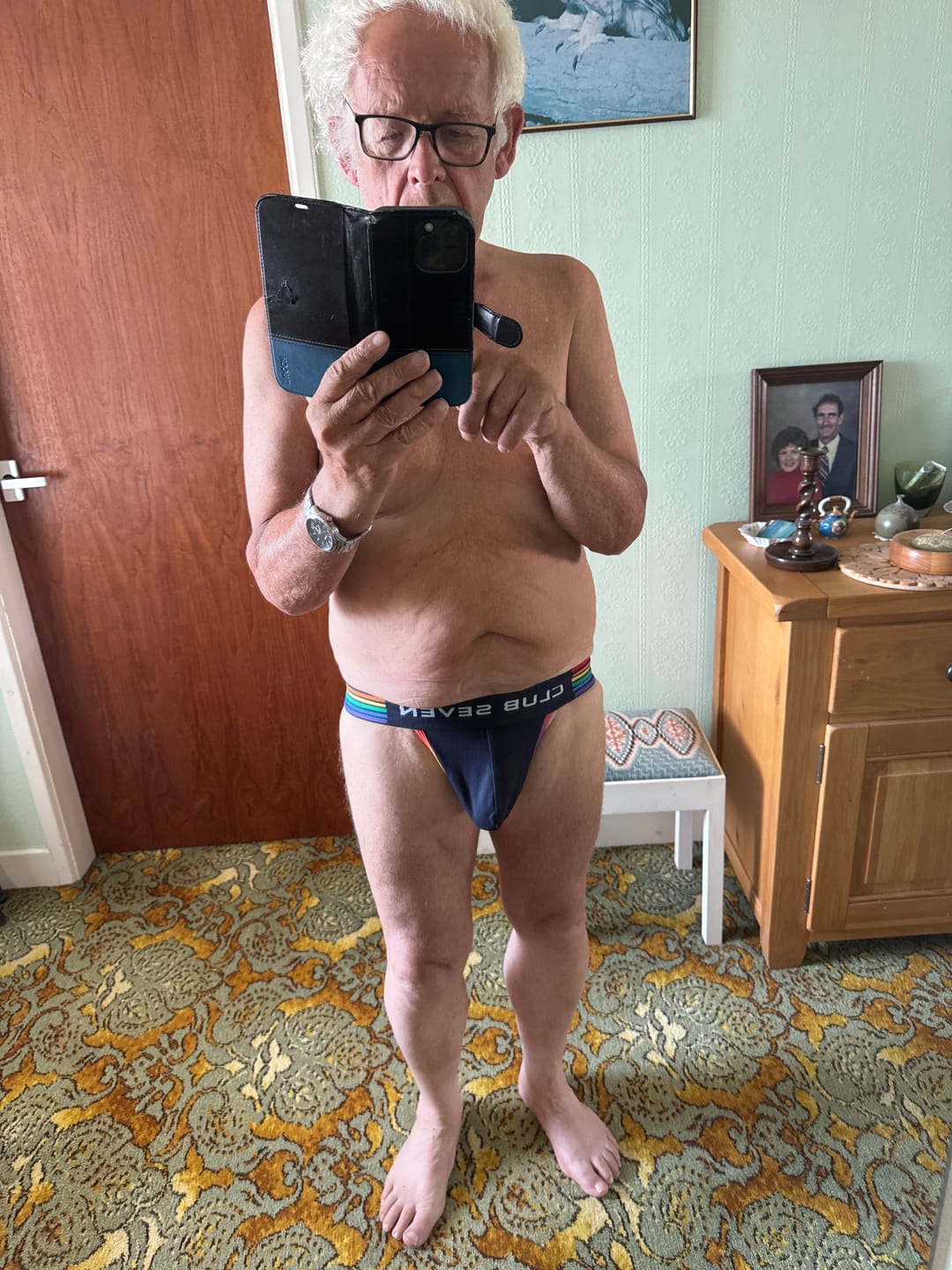 Customer photo review of Rainbow Pride Navy Jockstraps