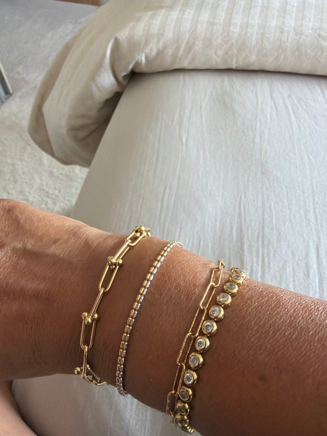 Customer photo review of Classic Bezel Tennis Bracelet