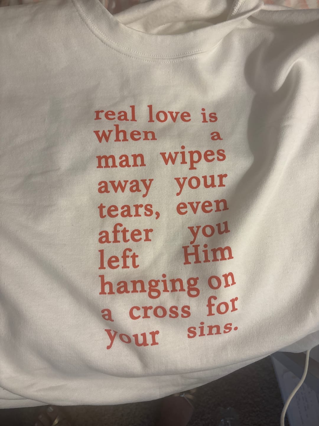 Customer photo review of Sweater: Real love is when