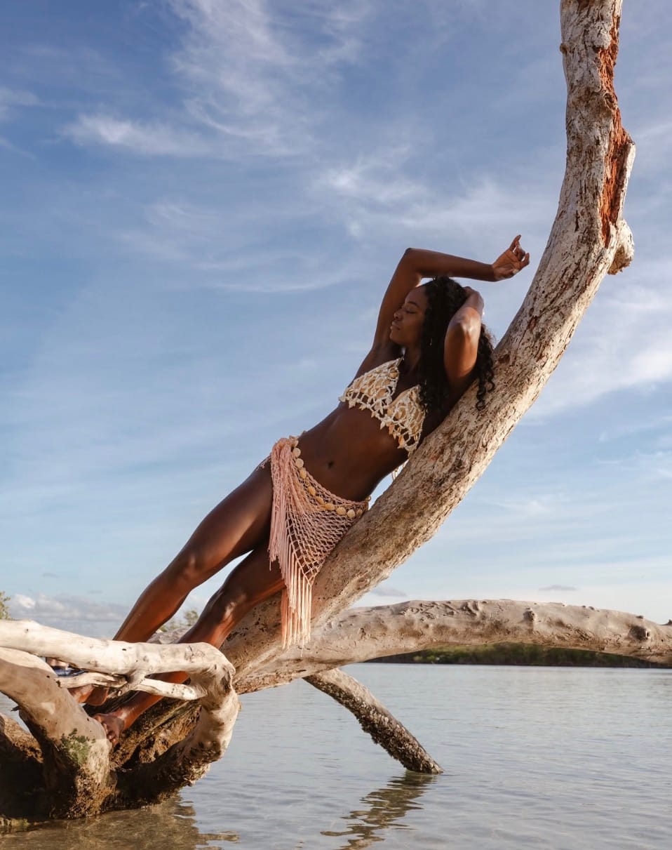 Customer photo review of Beige Tulum Sarong