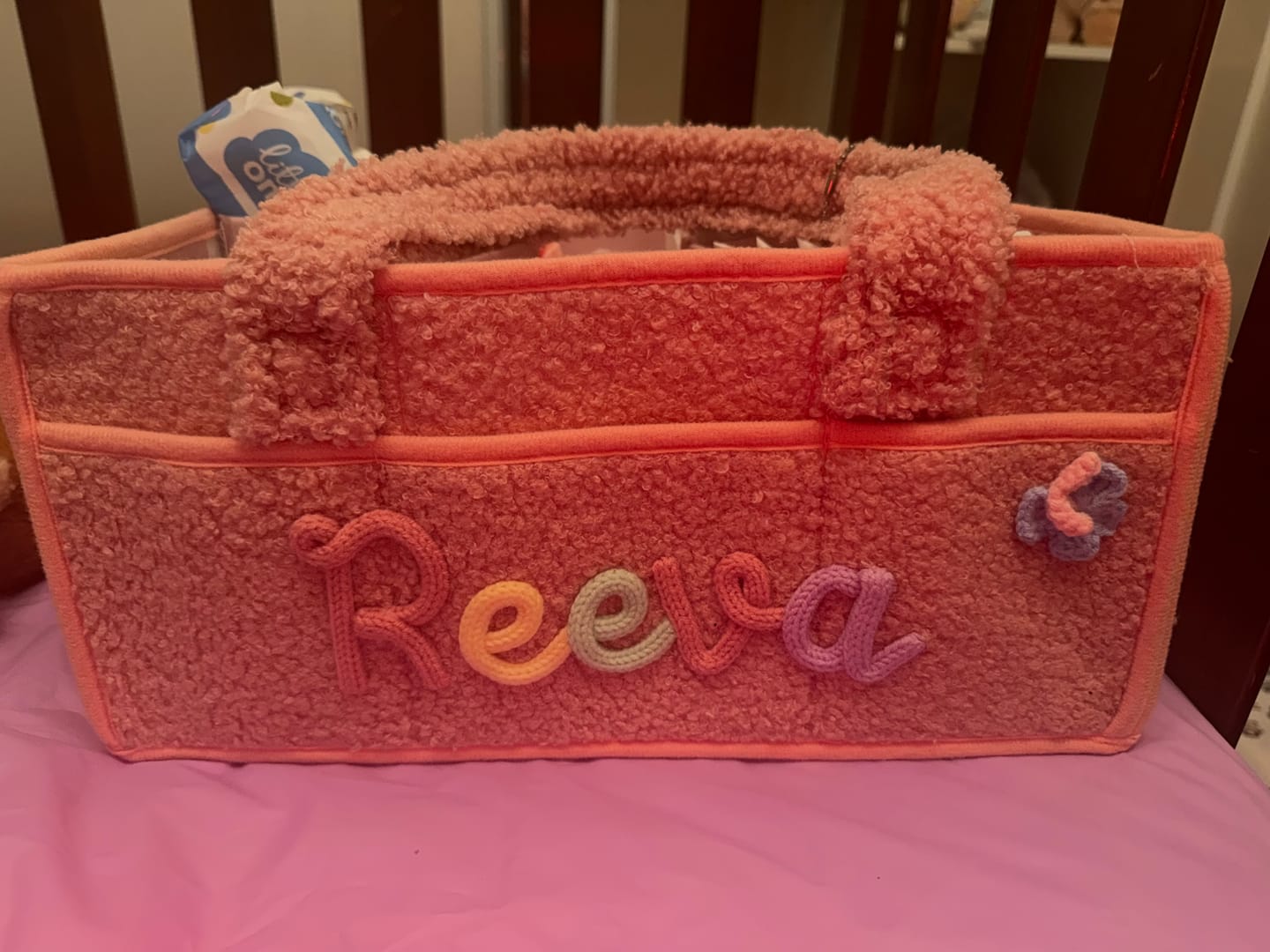 Customer photo review of K&C - Personalized Baby Storage Basket