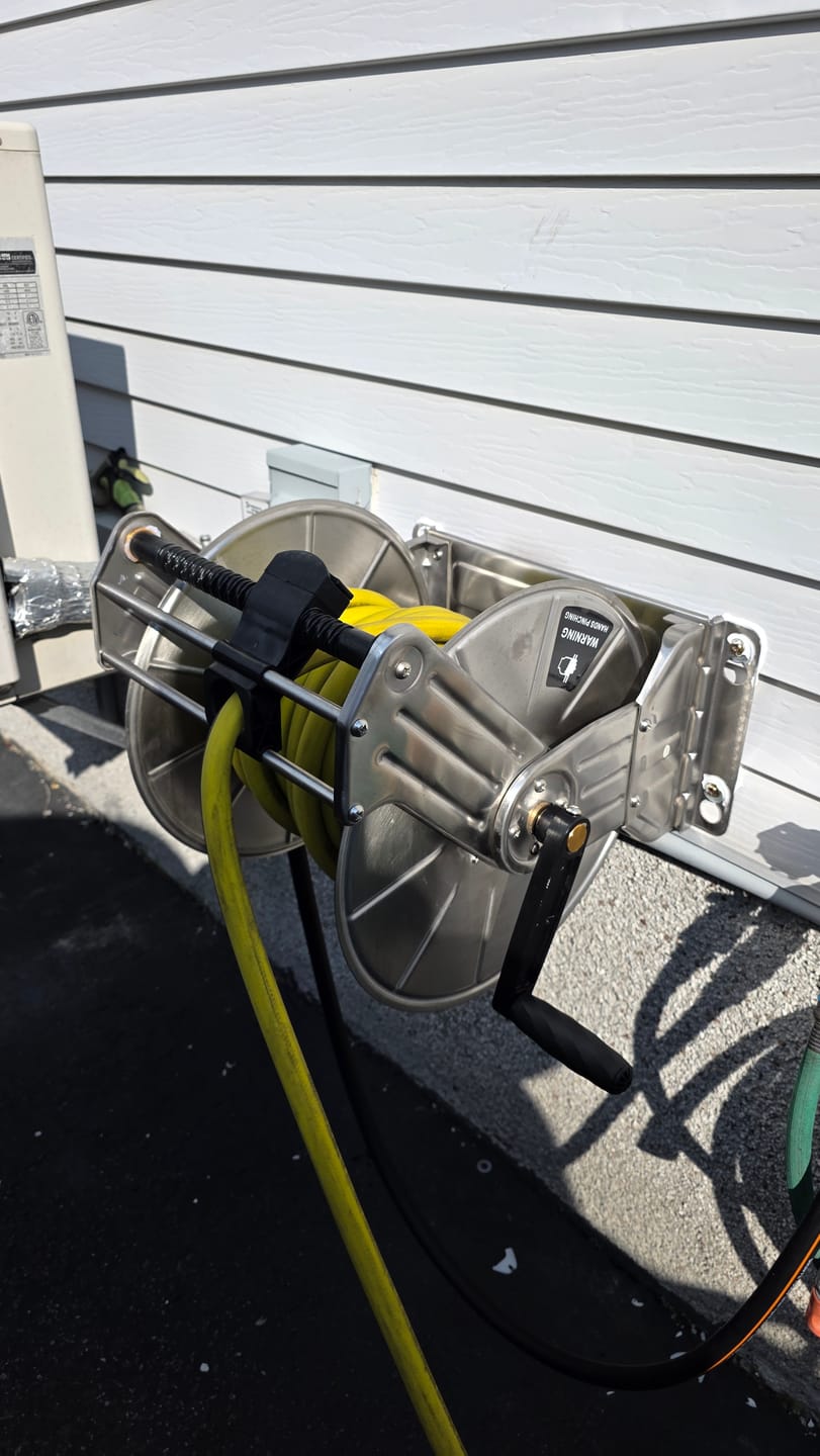 Customer photo review of Wall Mounted Hose Reel-Stainless Steel