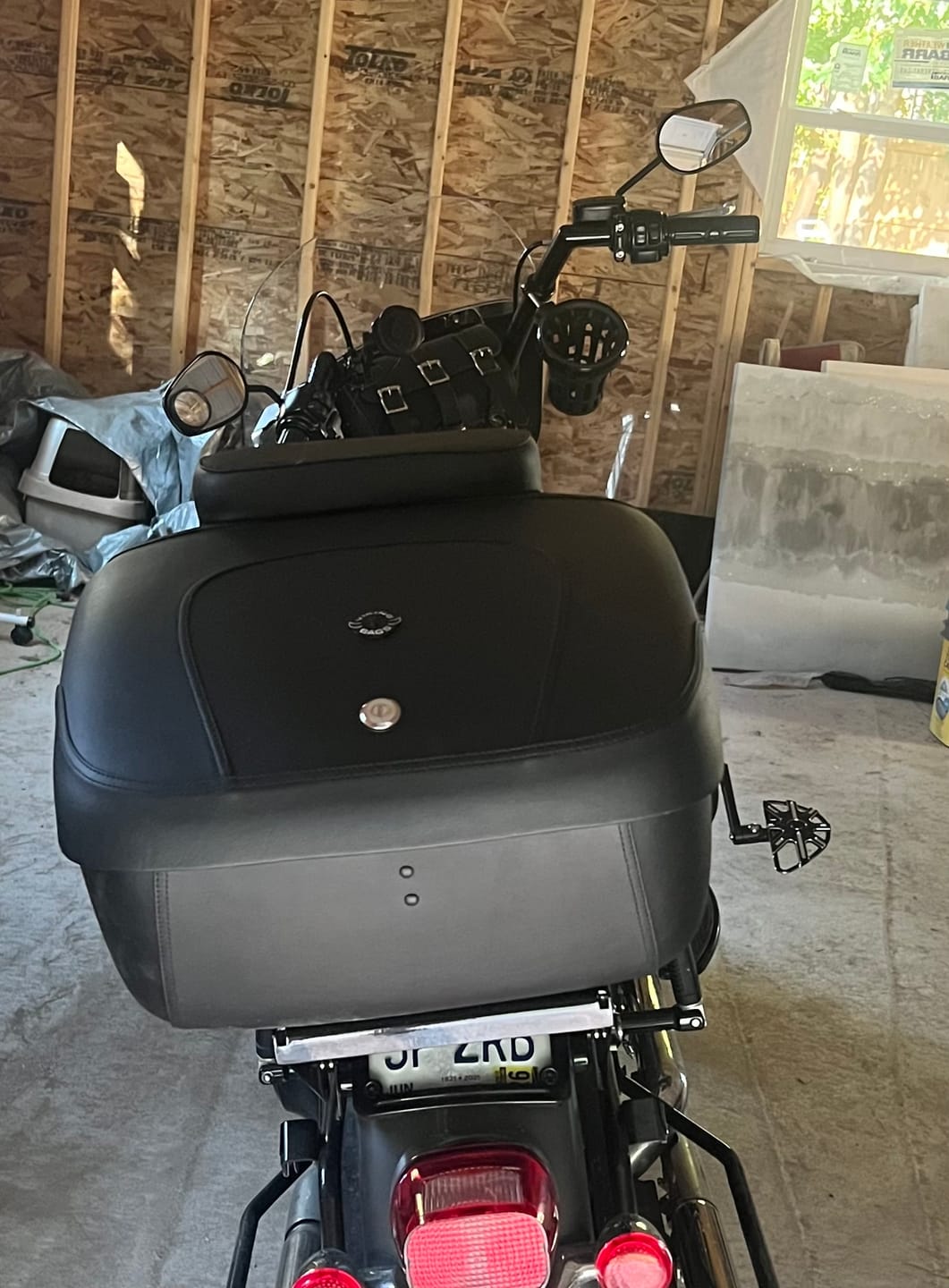 Customer photo review of 44L - Premium Extra Large Leather Wrapped Hard Motorcycle Trunk