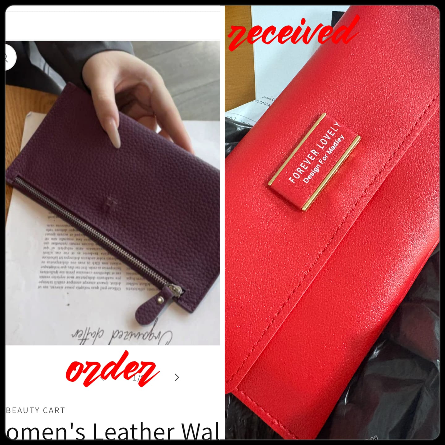 Customer photo review of Women's Leather Wallet - Long - New - Slim Design - Hot Sale - Small And Elegant Clutch