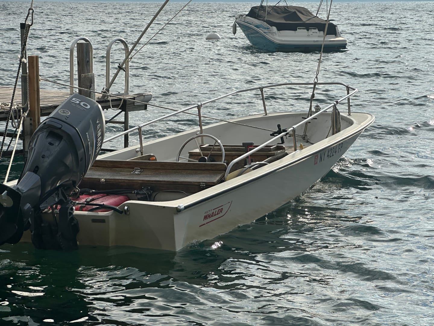 Customer photo review of Boston Whaler 3 Piece OEM Rub Rail - *Off White With Black Insert*  - Fits Classic 9' - 17'