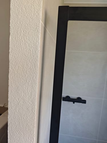 Customer photo review of SONNI Duschkabine Duschschiebetür Matt-Schwarz + Grauglas, Verschiedene Größen 100/110/120 cm, ESG Getöntes Glas Dusche Nischentür, Glasschiebetür
