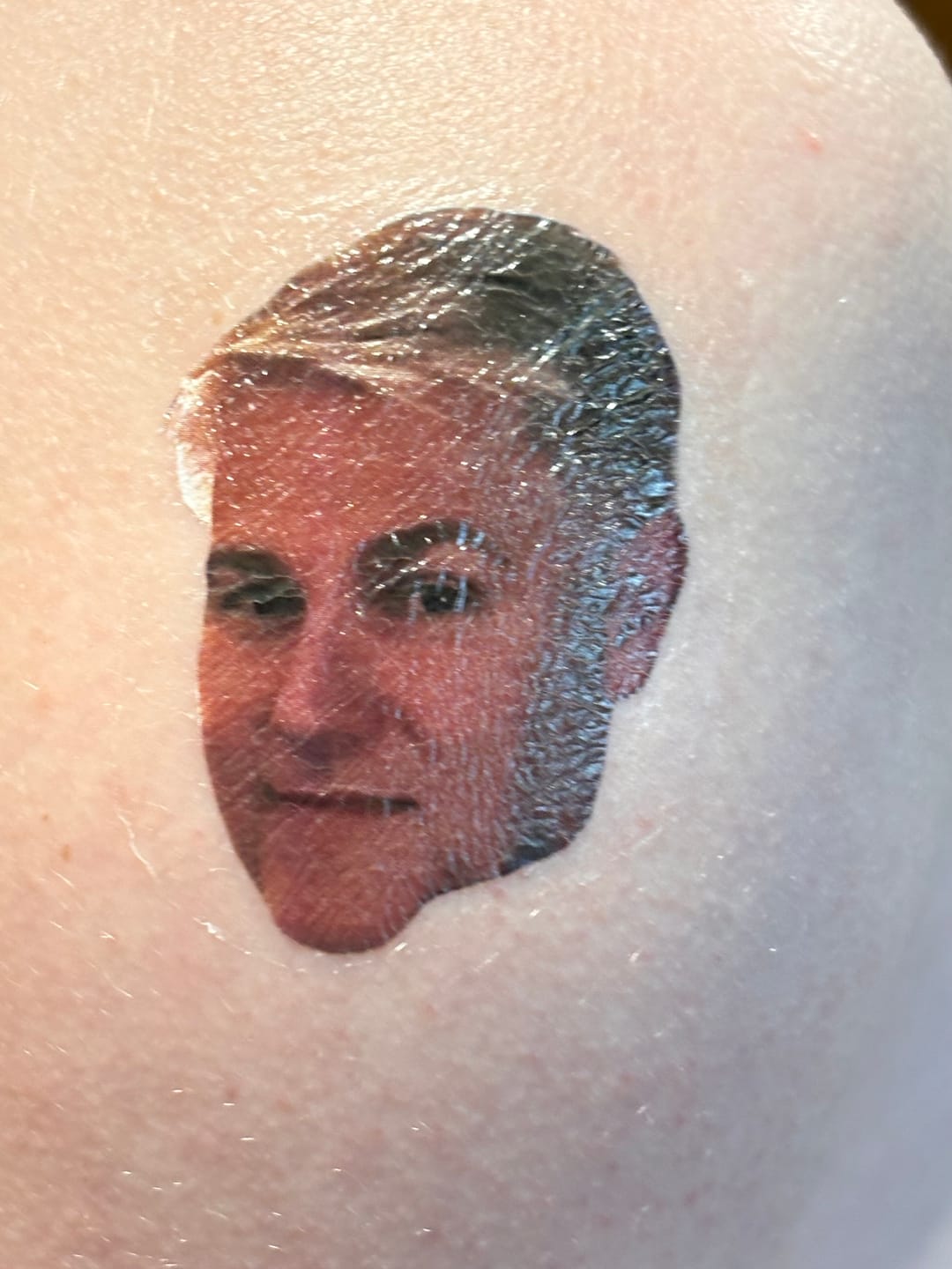 Customer photo review of Custom Photo Adult Face Temporary Tattoo