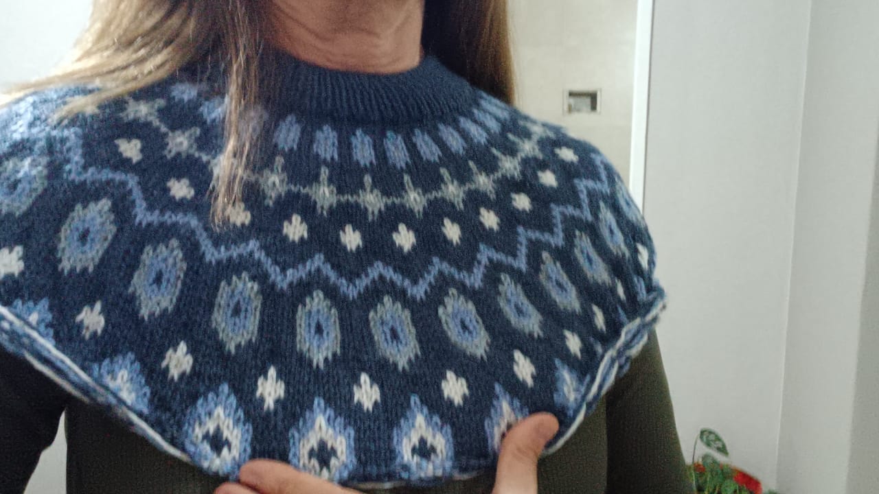 Customer photo review of Kid mohair azul marino 55
