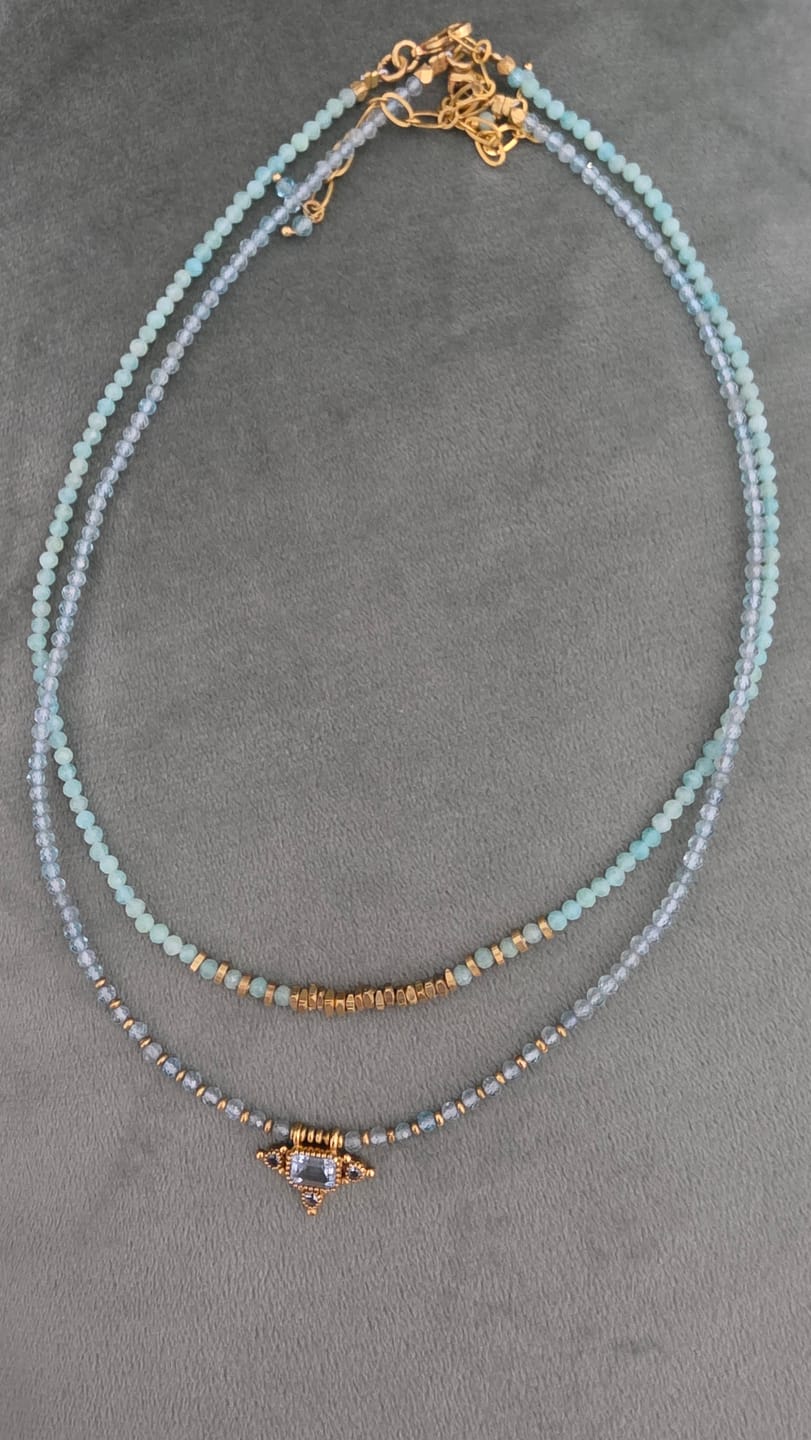 Customer photo review of שרשראות השקט אקוומרין - בנפרד או כסט