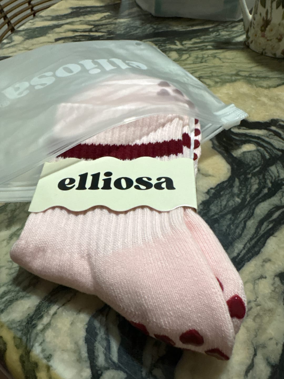 Customer photo review of Grip Stripes - Soft Pink