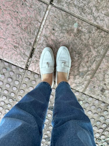 Customer photo review of summer charm walk loafer powder pearl suede