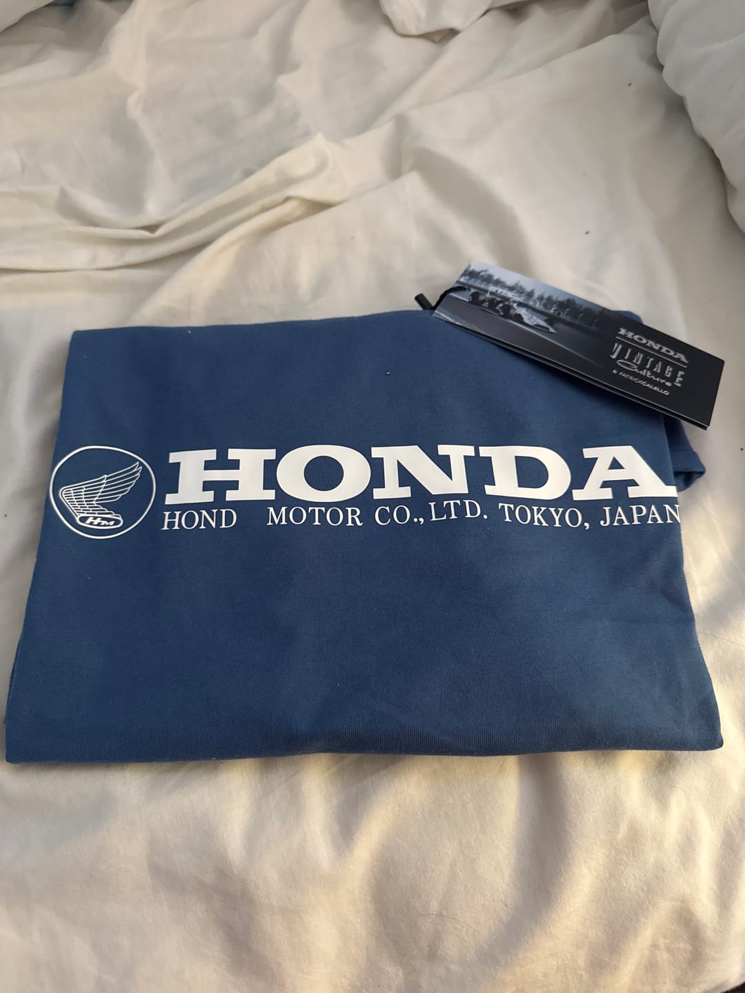 Customer photo review of 1967 Honda Brand Tee (Blue)
