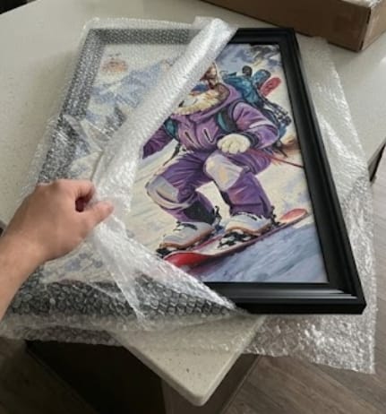 Customer photo review of Skier | Hand-painted Pet Portrait