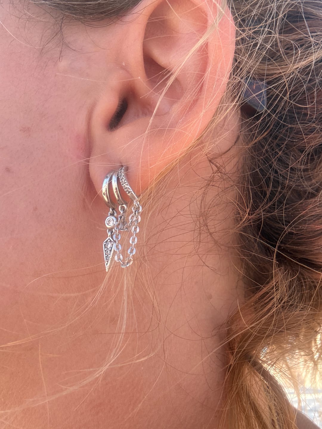 Customer photo review of Palma Illusion Earrings