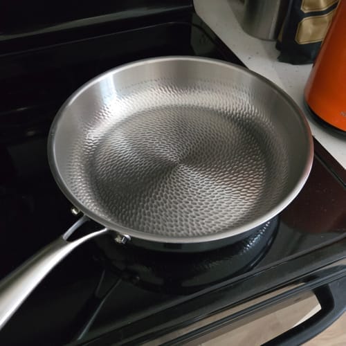 Customer photo review of Nonna's Kitchen - Hand Hammered Titanium Pan