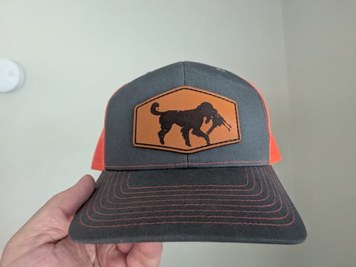 Customer photo review of Premium Custom Leather Patch Hats (Wholesale)