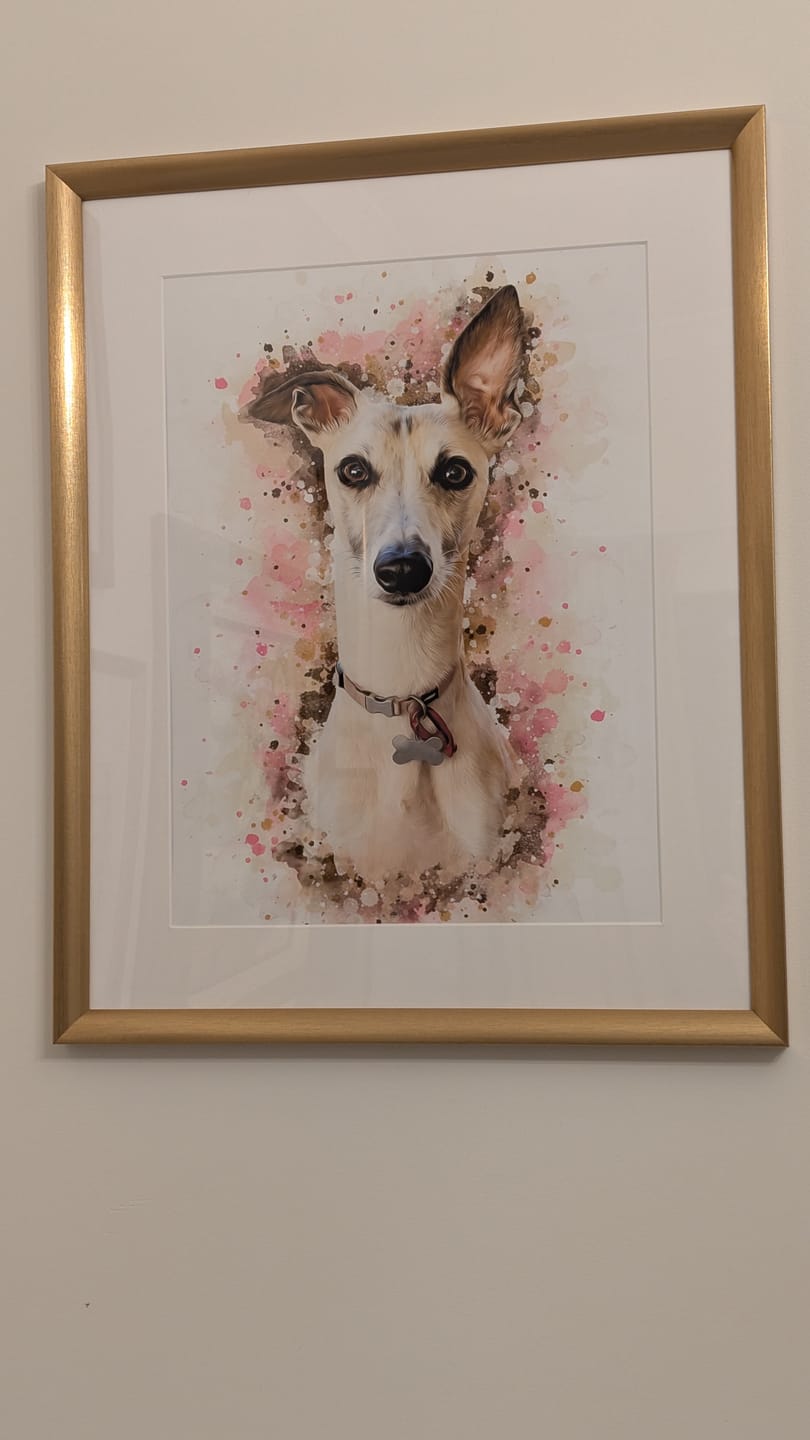 Customer photo review of Watercolour Pet Portrait