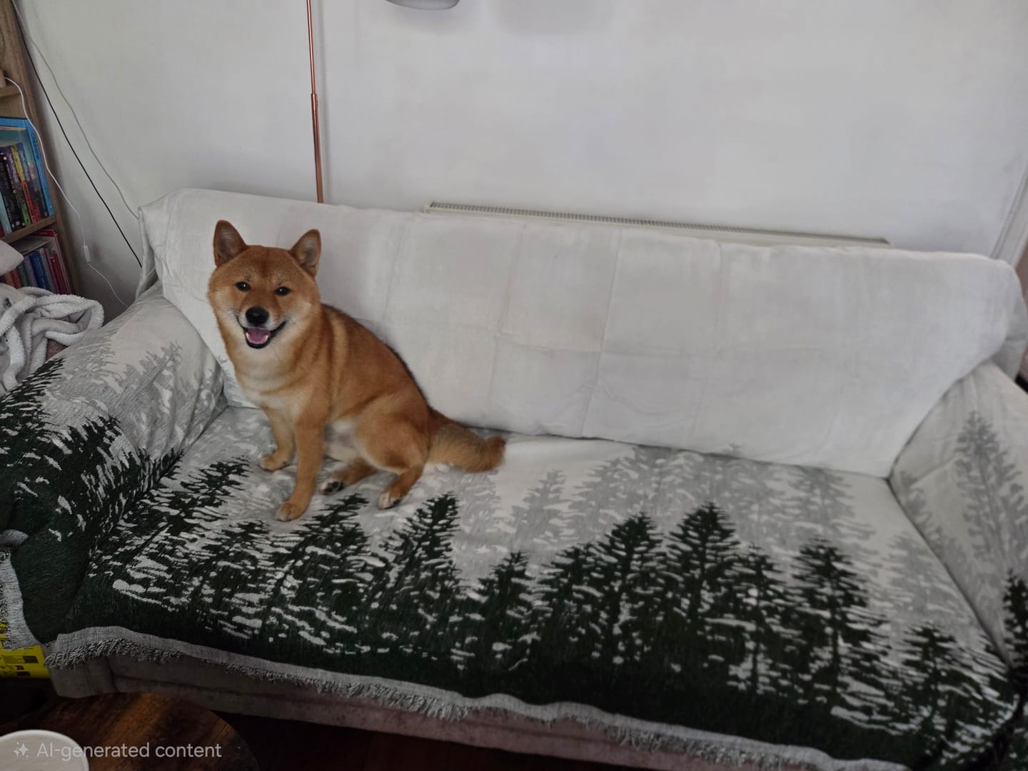 Customer photo review of Pet Couch Cover - Forest Green