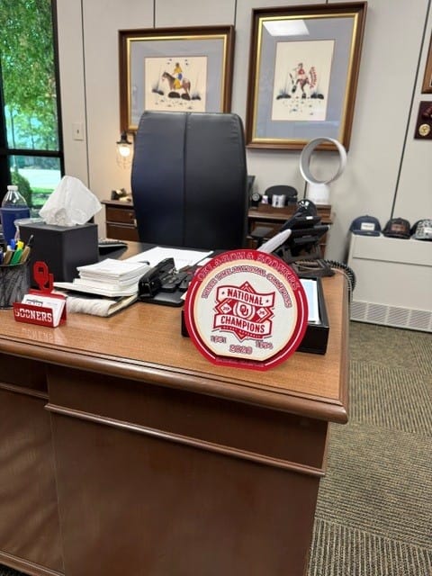 Customer photo review of 8" Oklahoma Sooners 2026 Baseball National Champions "Double Play" On the Shelf or on the Wall Art