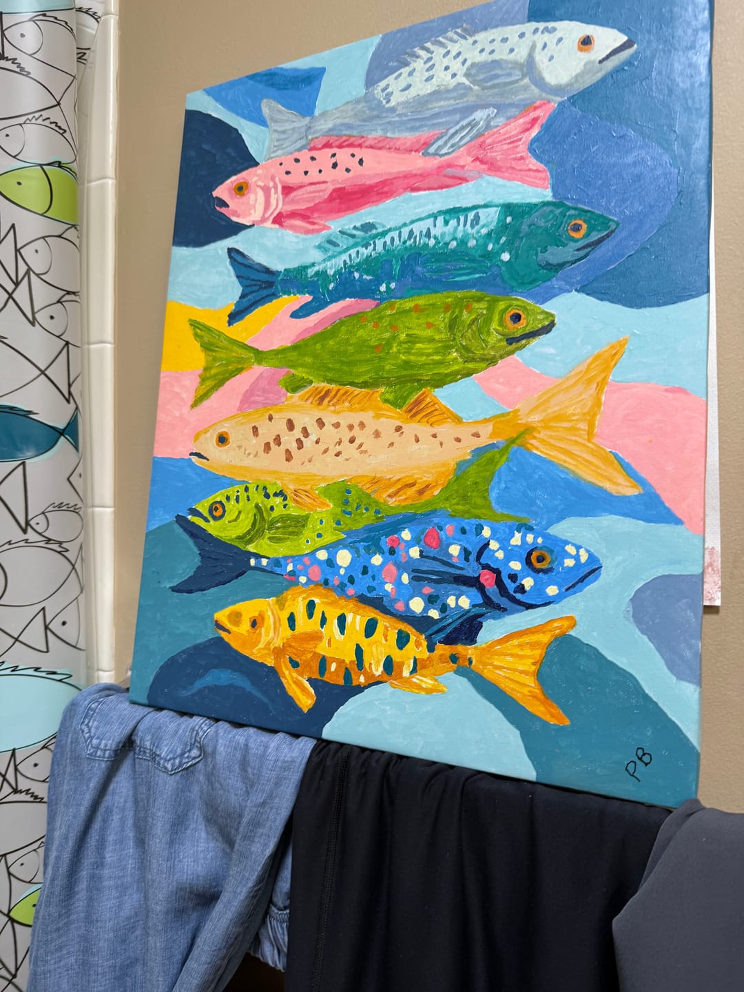 Customer photo review of Modern fishing | Paint by Number