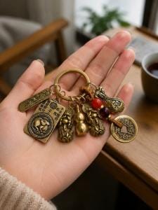 Customer photo review of FuAttract Wealth Fortune Pixiu Chinese Zodiac Cinnabar Calabash Keychain