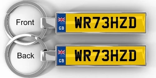 Customer photo review of Personalised Metal Number Plate Keyring - Premium Custom Car Gift