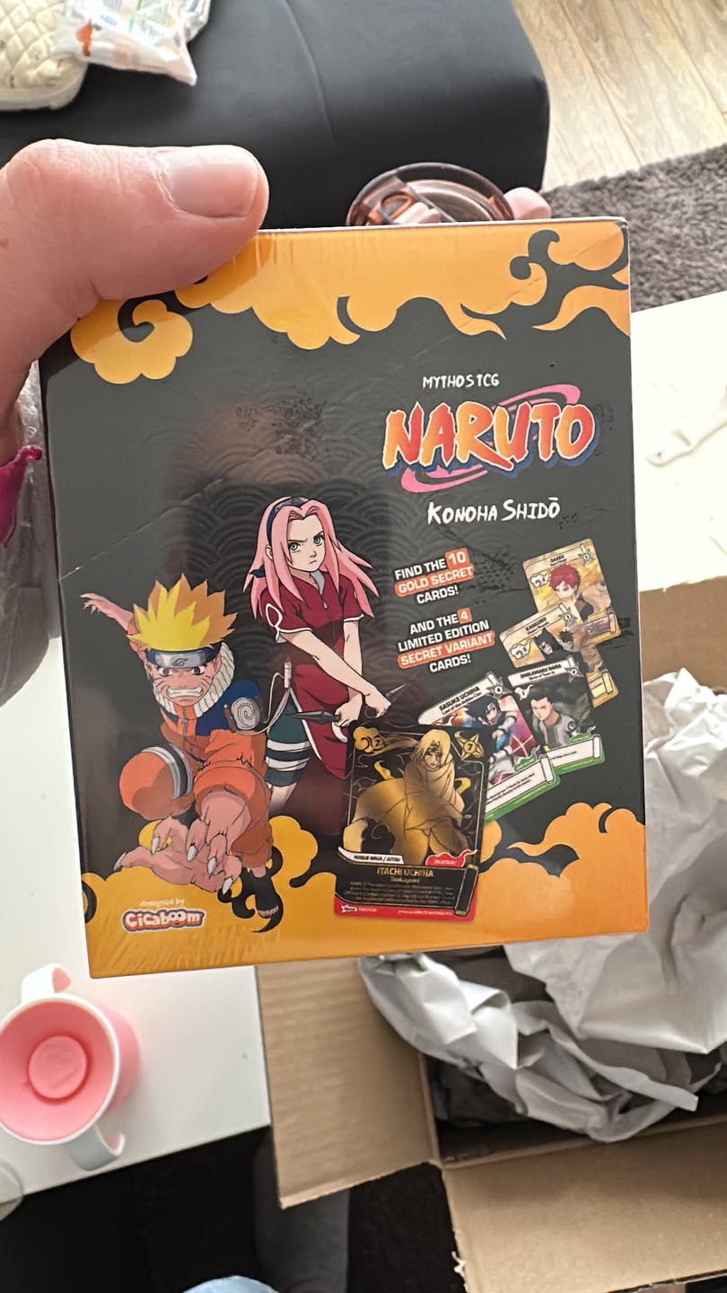Customer photo review of Naruto Mythos TCG – Konoha Shidō Booster Display (24 Packs) - 2nd Edition (ENG)