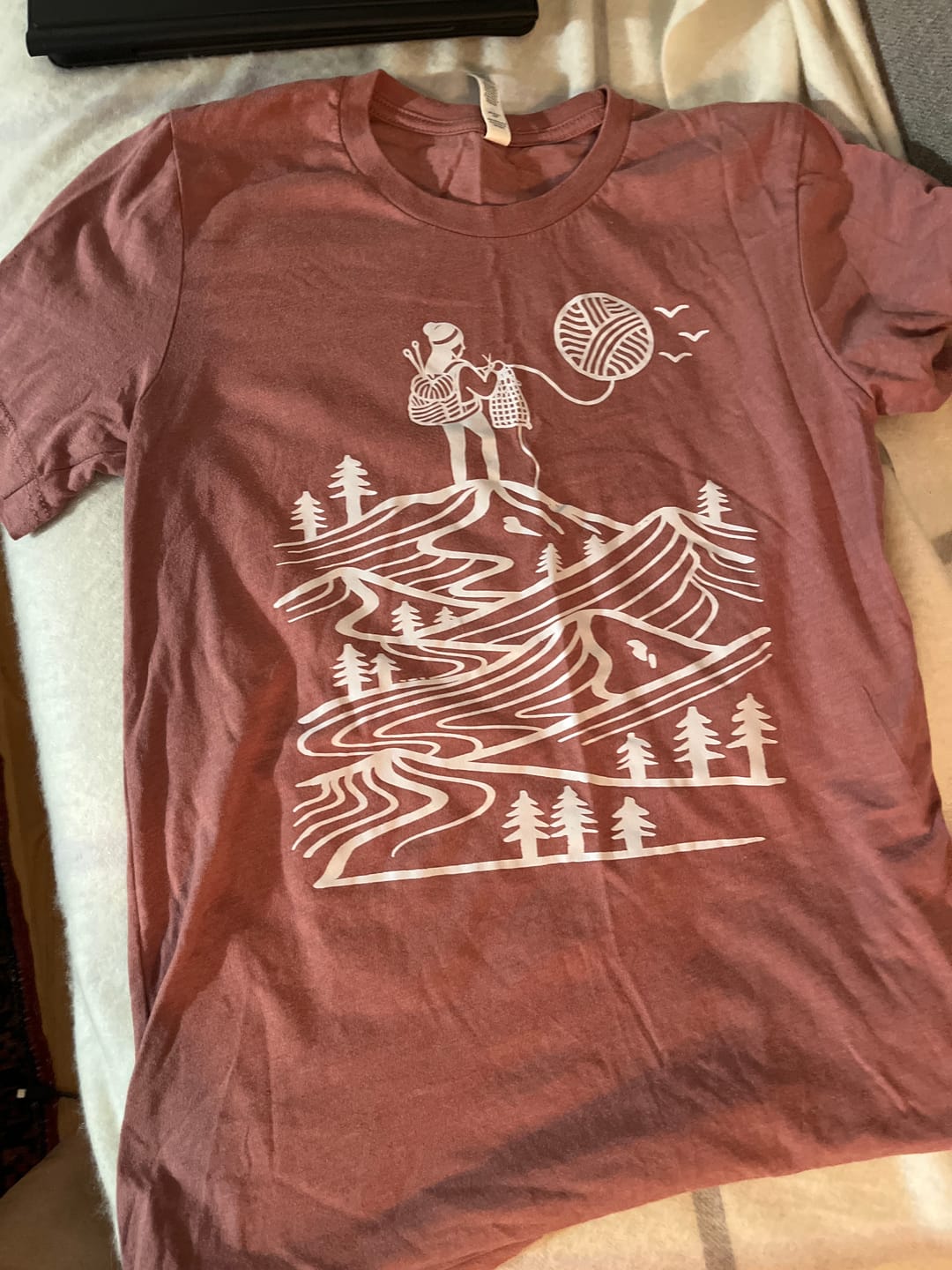 Customer photo review of A Camper Knitting The Sun T-shirt