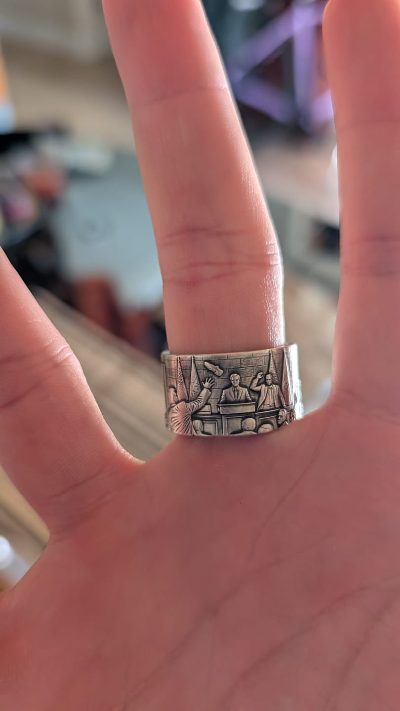Customer photo review of The "Farewell Kiss" Ring -Oxidized 925 Sterling Silver or Stainless Steel