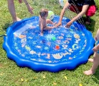 Customer photo review of KiddoSpace XL 59" Splash Pad for Kids