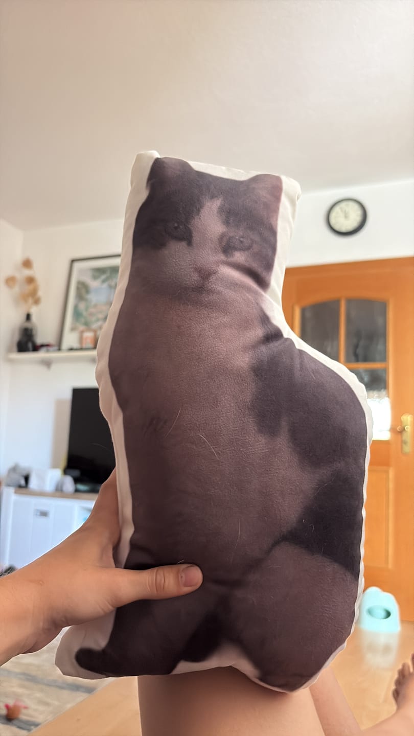 Customer photo review of Personalisiertes Formkissen - Dein Foto mit Katze