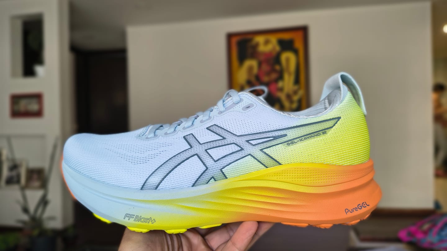Customer photo review of Asics Gel Kayano 32 Sunny Sizzle Hombre Sky Lemon Spark