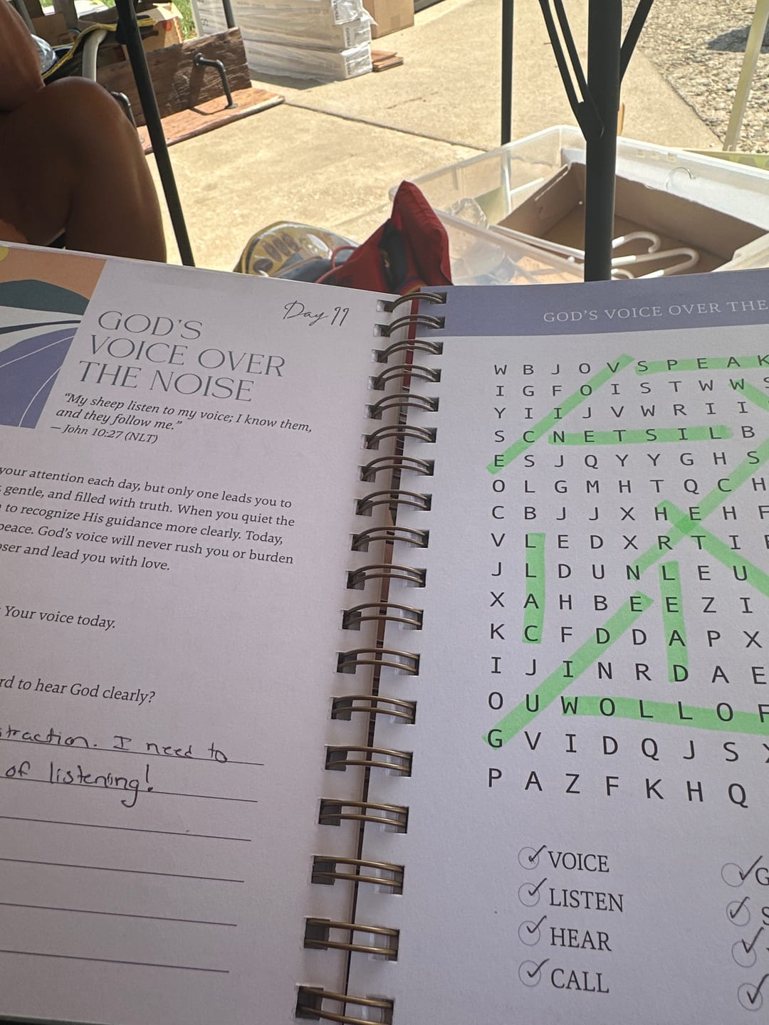Customer photo review of Be Still: Word Search Devotional for Peace & Rest in God