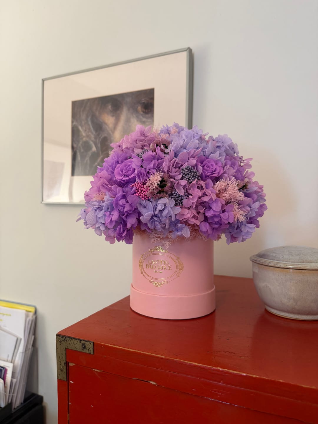 Customer photo review of Lilac Blush Bouquet in Pink Box