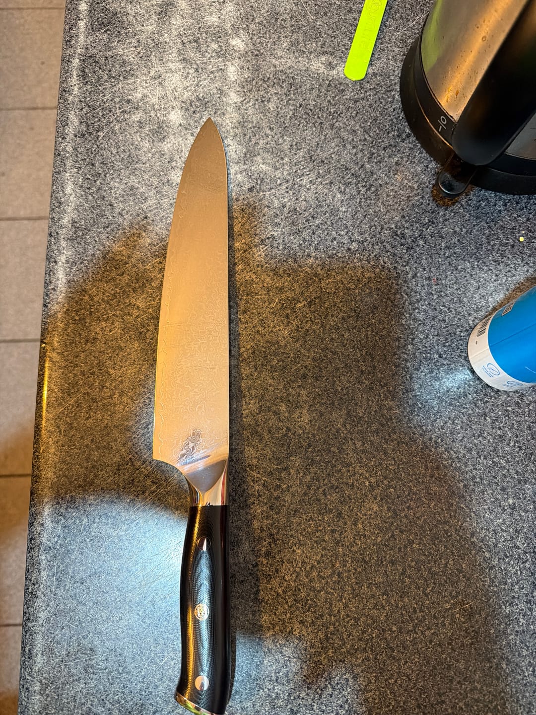 Customer photo review of Cuchillo de Cocina/Parrilla de Acero Damasco 37cm "Mate"