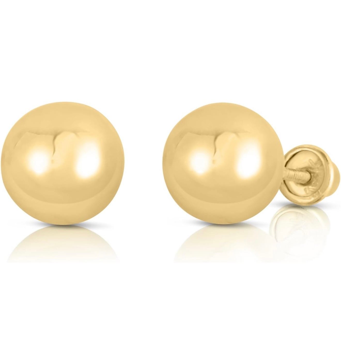 Customer photo review of 14k Yellow Gold Classic Ball Stud Earrings with Screwbacks (Unisex)