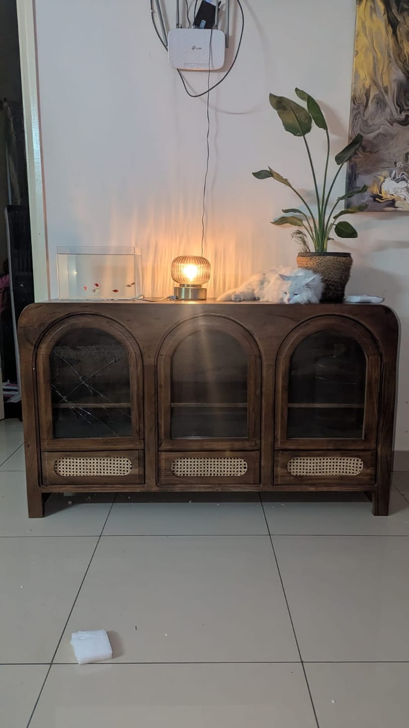 Customer photo review of Veniamin Wooden 54" Crockery Cabinet