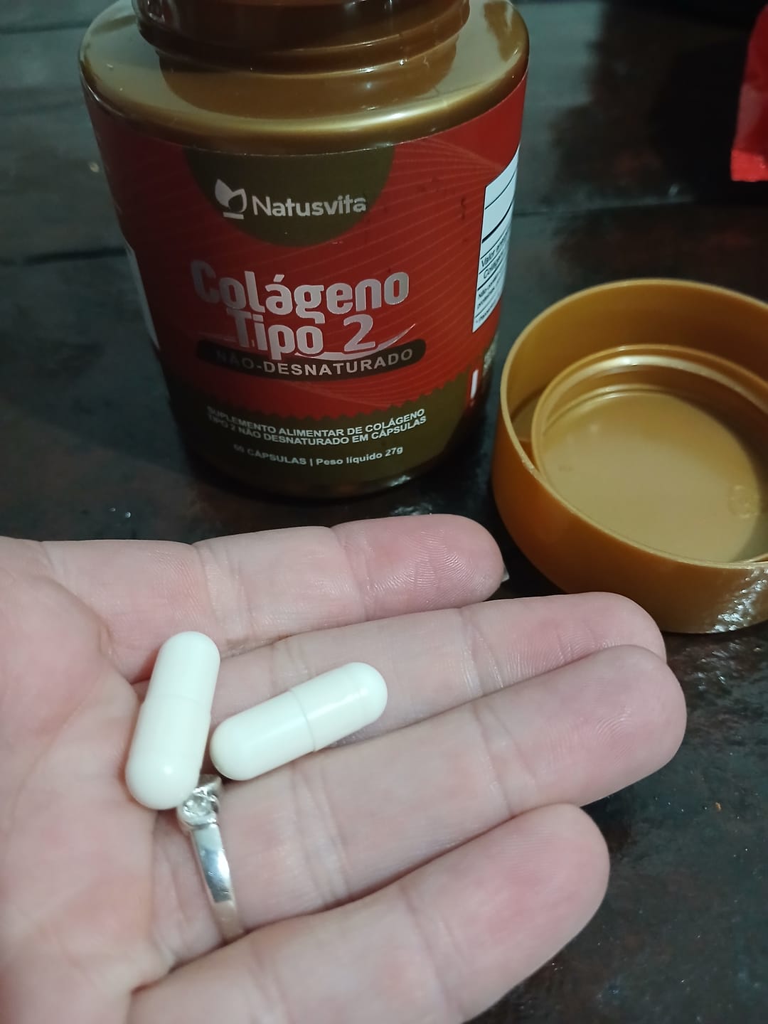 Customer photo review of Colágeno Tipo 2 - UC II. Não Desnaturado. 60 cápsulas.