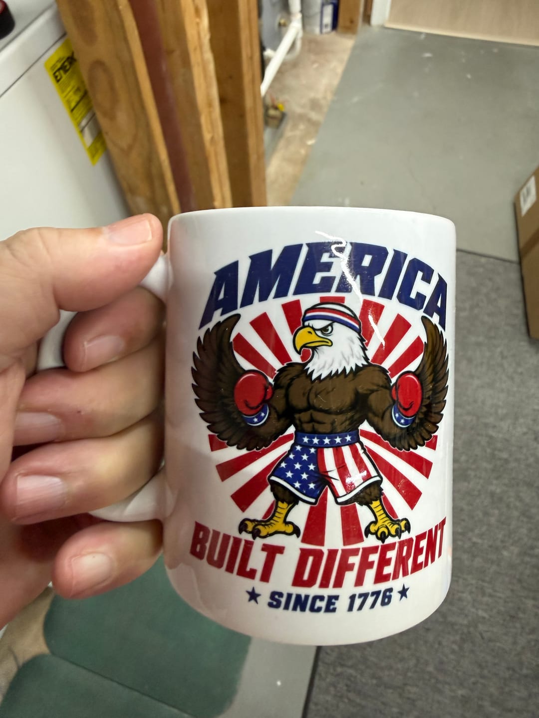 Customer photo review of America Built Different Ceramic Mug — Patriotic USA Coffee Cup (Since 1776)