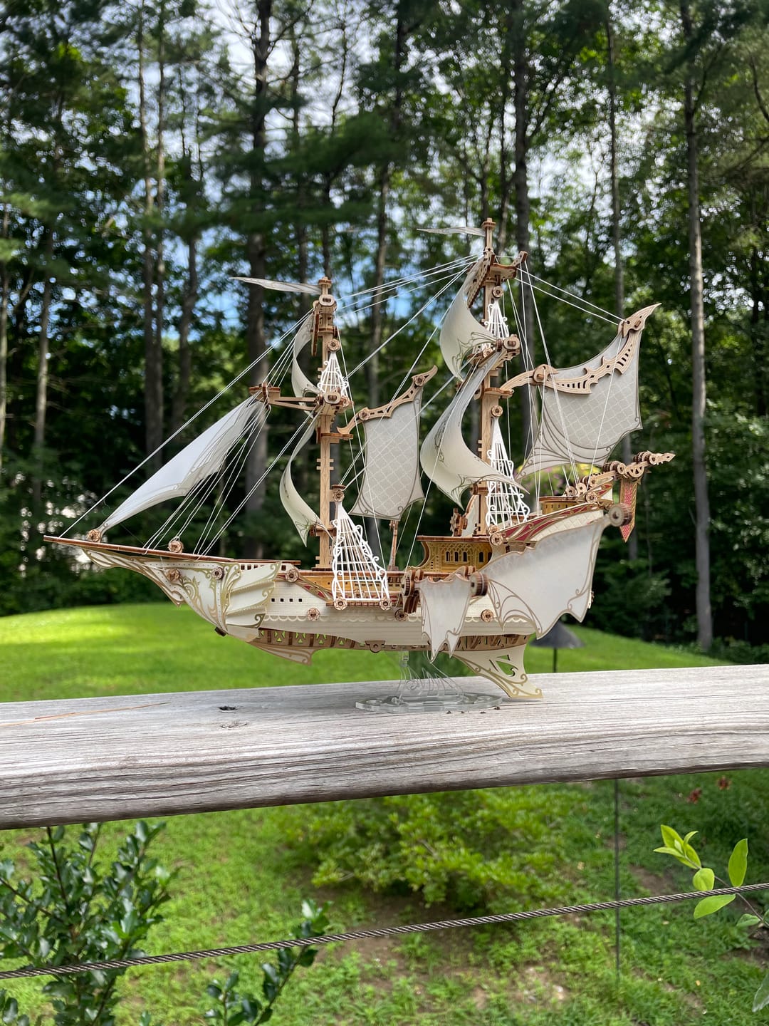 Customer photo review of Rokrgeek  Fantasy Elf Ship DIY 3D Wooden Puzzle Kit