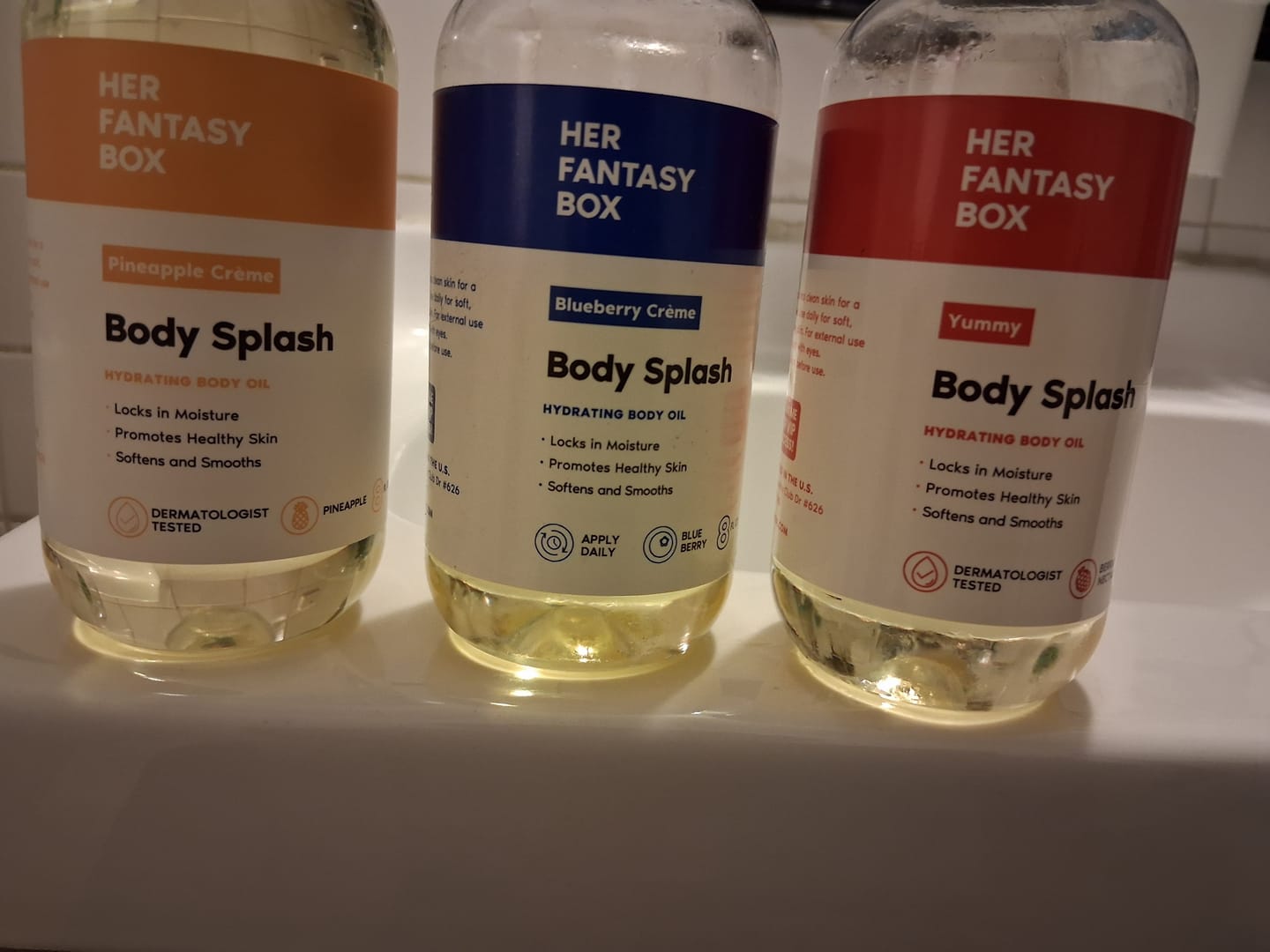 Customer photo review of Fruity Skin Body Oil Bundle