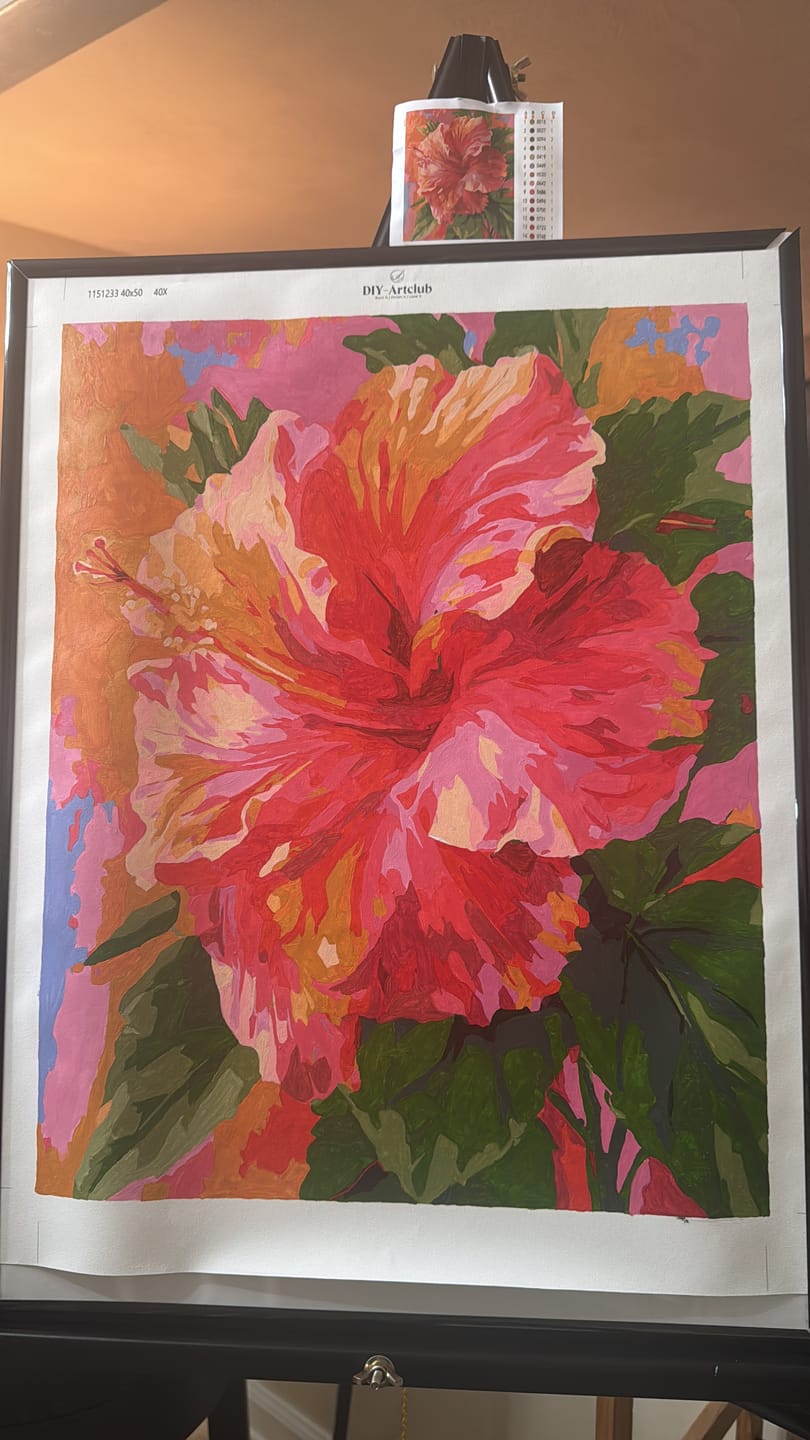 Customer photo review of Colorful Hibiscus | Paint by Number