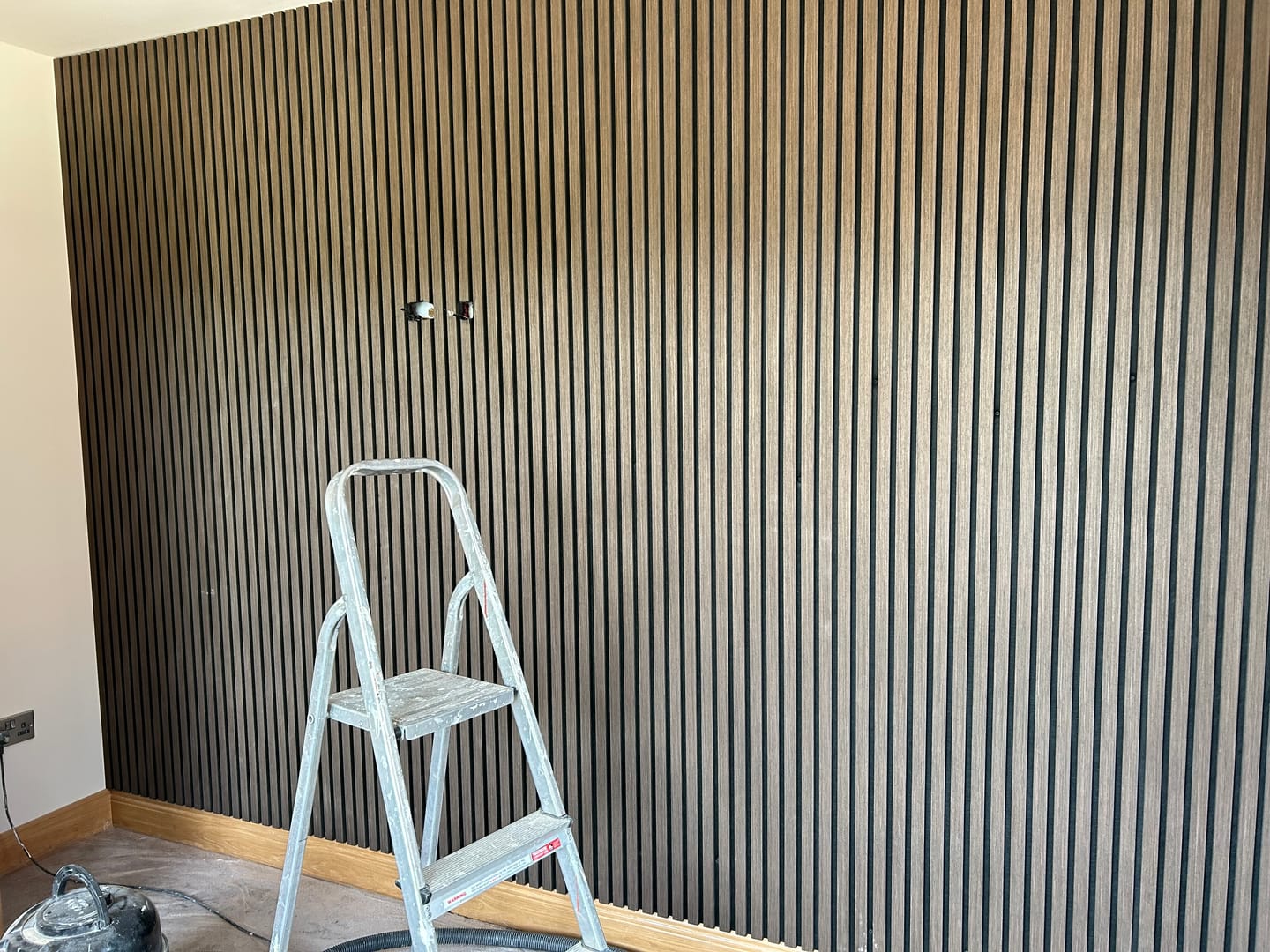 Customer photo review of Acoustic Slat Wall Panels Wooden Decorative Wall Panels Walnut Premium 2.4m x 0.6m