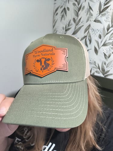Customer photo review of Premium Custom Leather Patch Hats (Wholesale)
