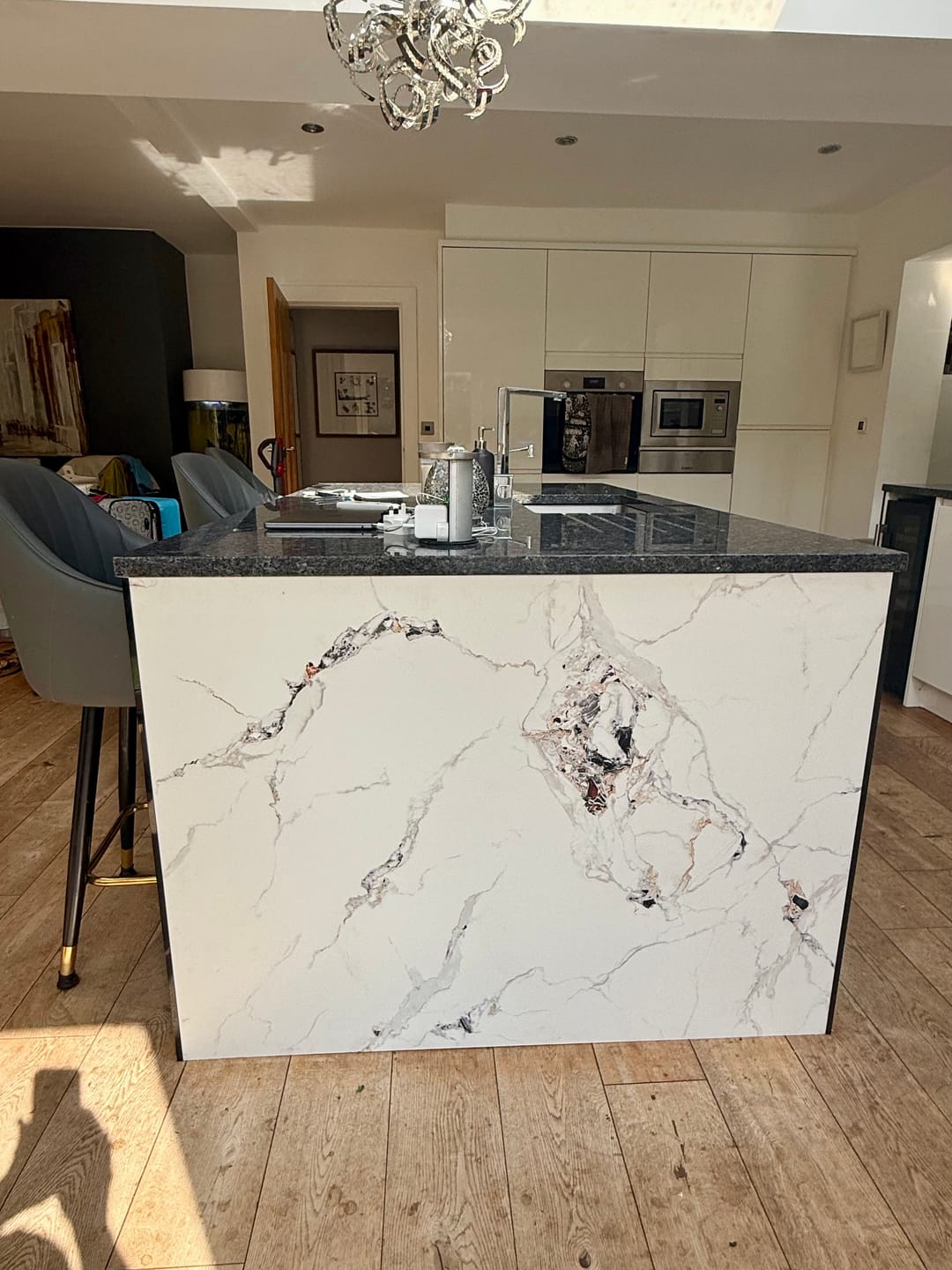 Customer photo review of 10mm Oro Gold Marble Ultra Matt Shower Panel 1M x 2.4M