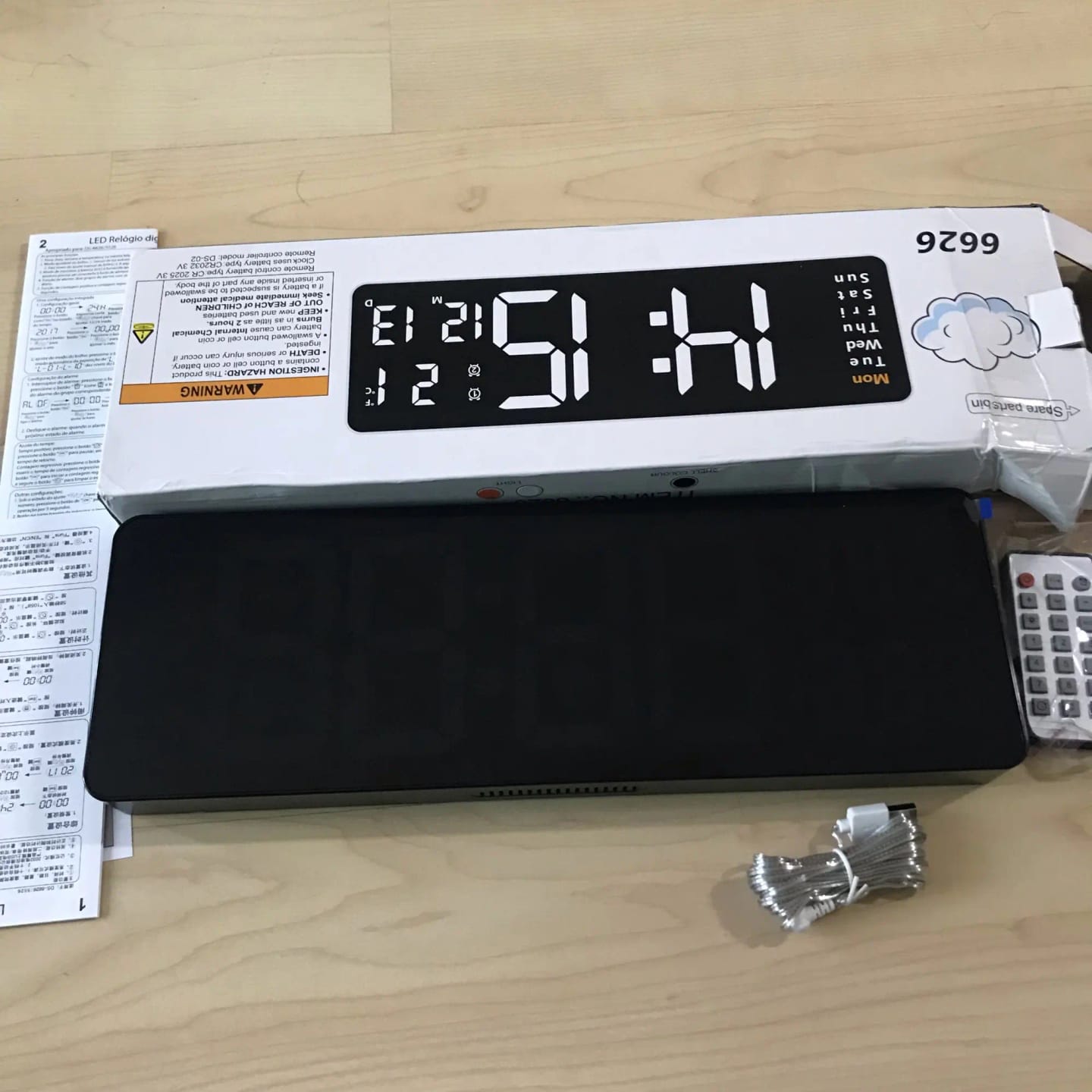 Customer photo review of 16" LED Digital Wall Clock with Remote