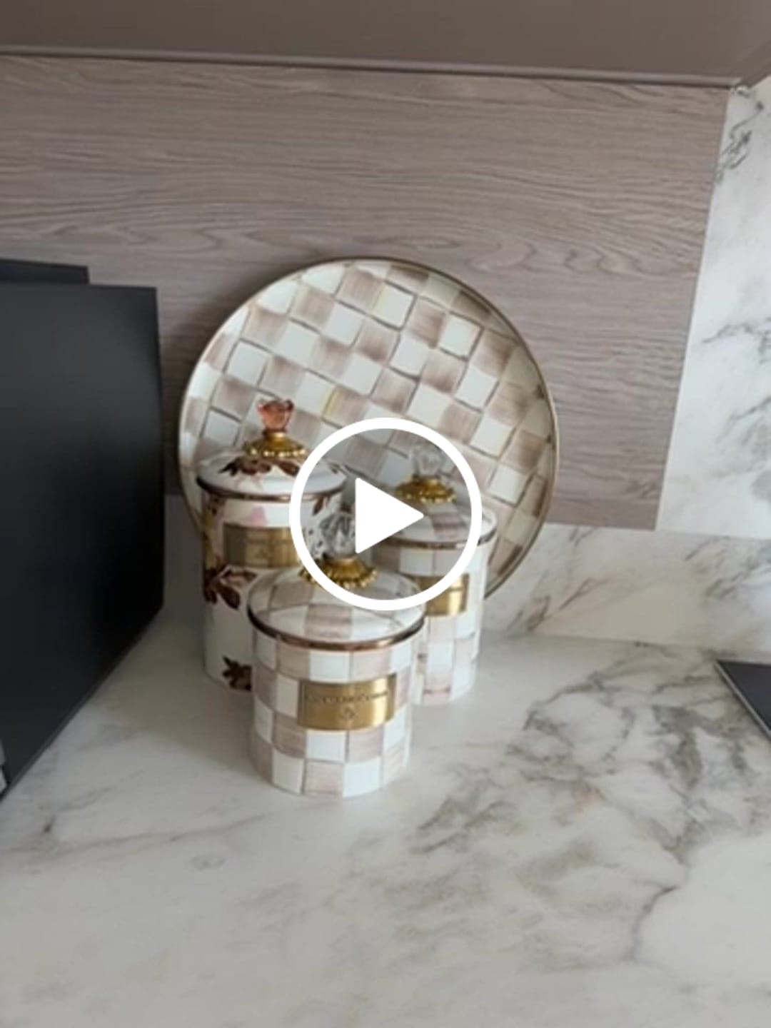 Customer video review of Mocha Check Medium Canister by MacKenzie-Childs