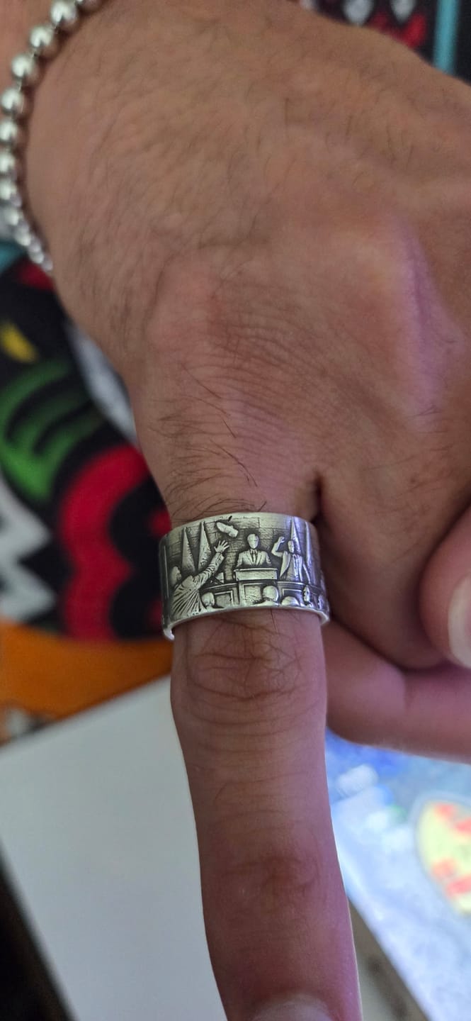 Customer photo review of The "Farewell Kiss" Ring -Oxidized 925 Sterling Silver or Stainless Steel