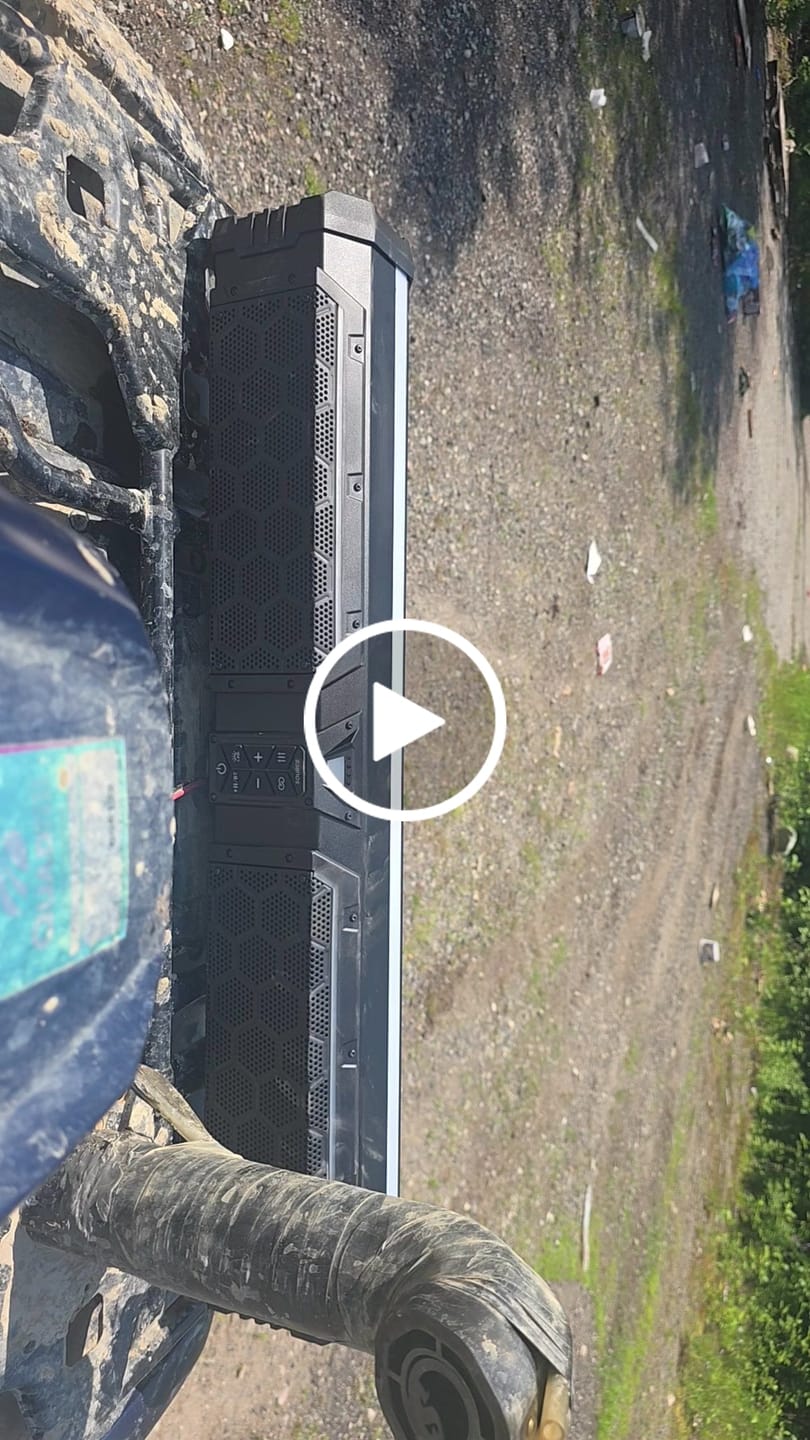 Customer video review of Midnight 80 Gen2 Metal Soundbar For Can am Polaris 680W Max Power, IP66 Waterproof & Quad Passive Radiators