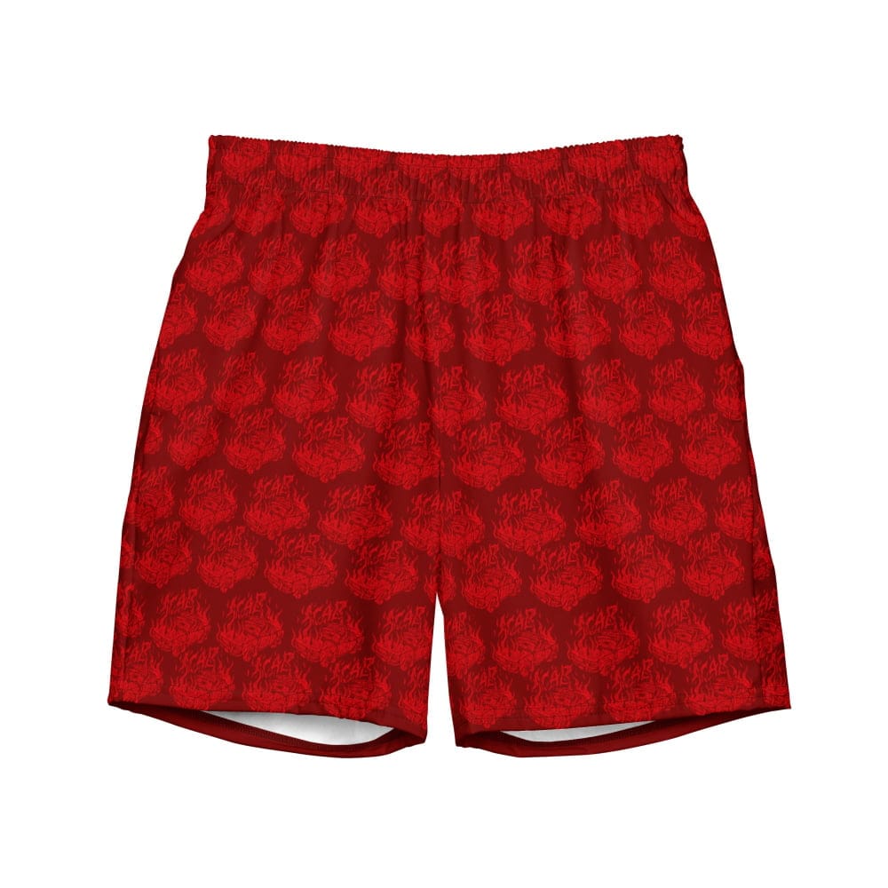 Customer photo review of "Burning Red" ACAB Punk Swim Shorts - Punk Rock Swimwear Goth Sportswear